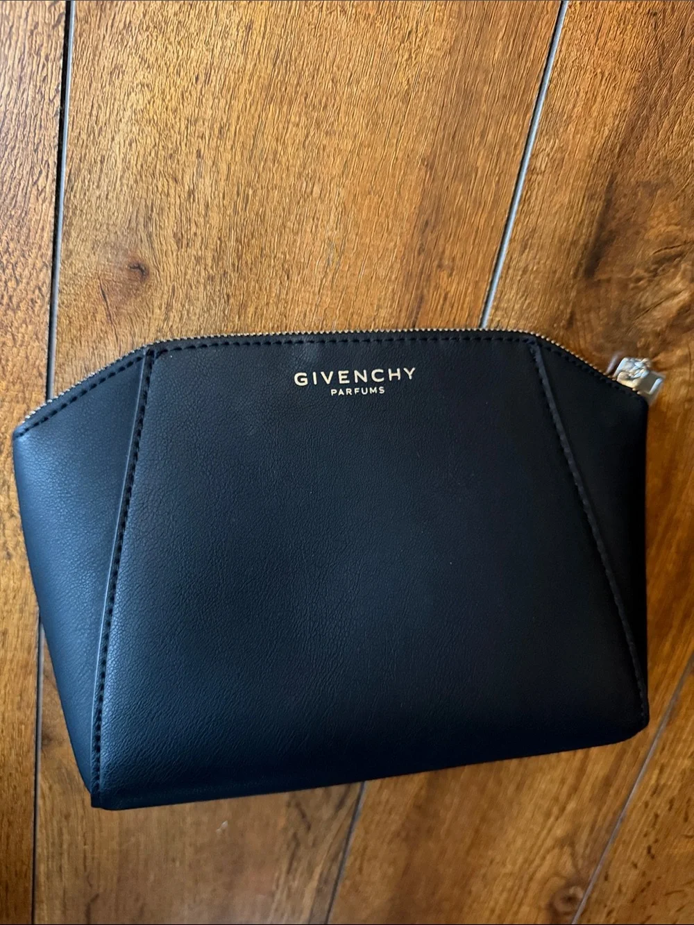 Givenchy Black Embossed Logo Cosmetic Pouch
